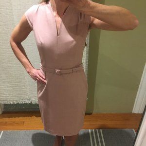 Rose cap-sleeve work dress